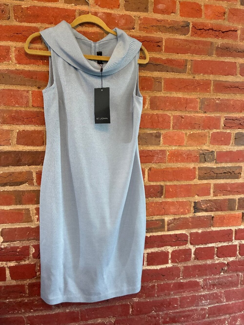 St. John's Blue Cowl Neck Dress Brand New